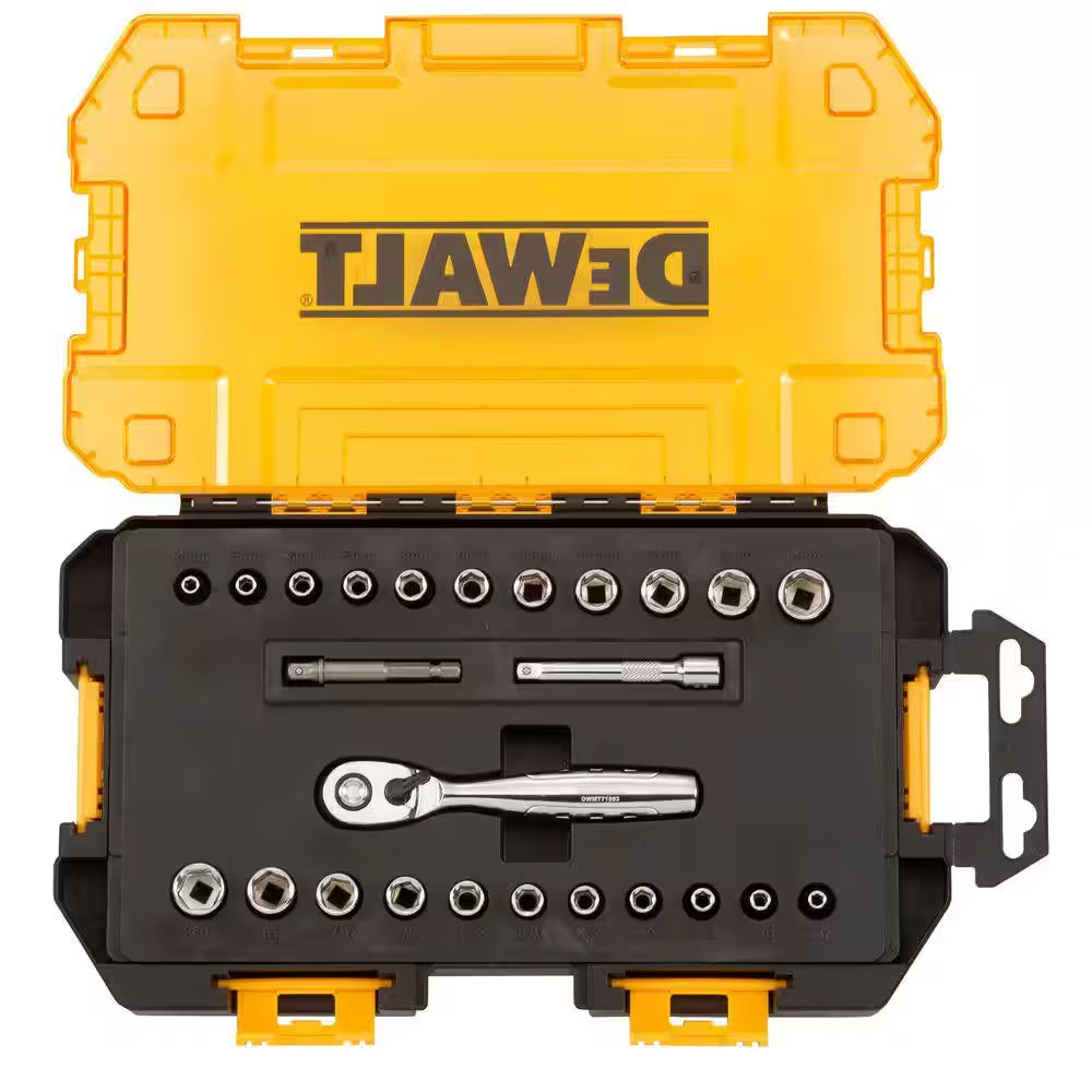 1/4 In. Drive SAE and Metric Ratchet and Socket Set (25-Piece)