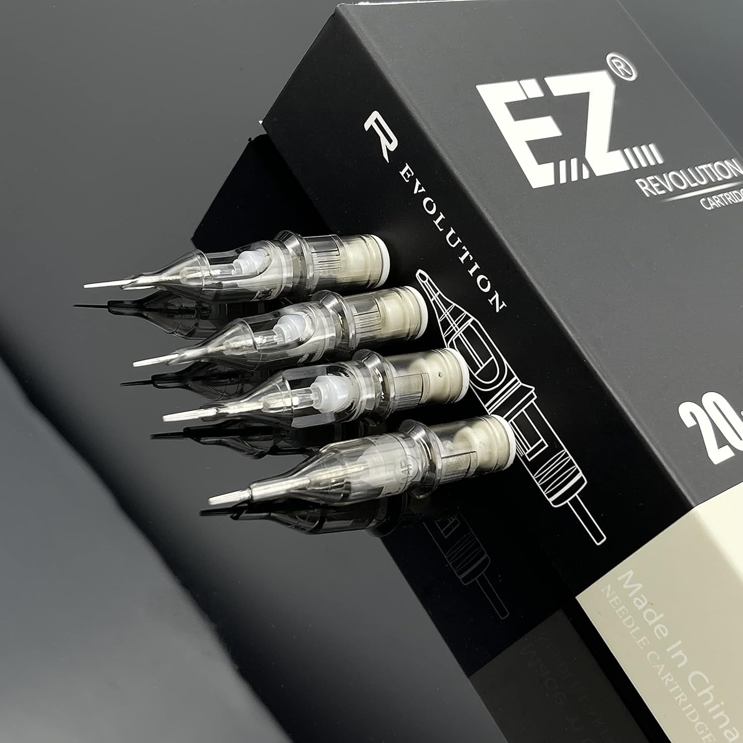 EZ Tattoo Cartridge Needles - 20Pcs #12 (11RL) Standard round Liner Disposable Tattoo Needles Cartridges for Rotary Tattoo Machine Pen Gun - Revolution