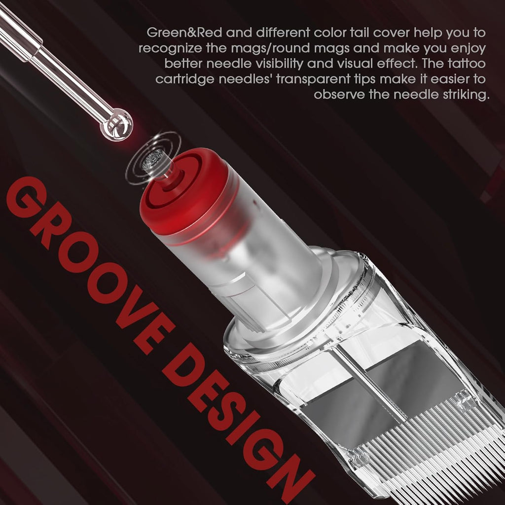 EZ EPIC Tattoo Cartridge Needles - 8Pcs #12 (29RM) Standard Curved Magnum for Tattooing Rotary Tattoo Pen Machine Supply round Magnum - Revolution