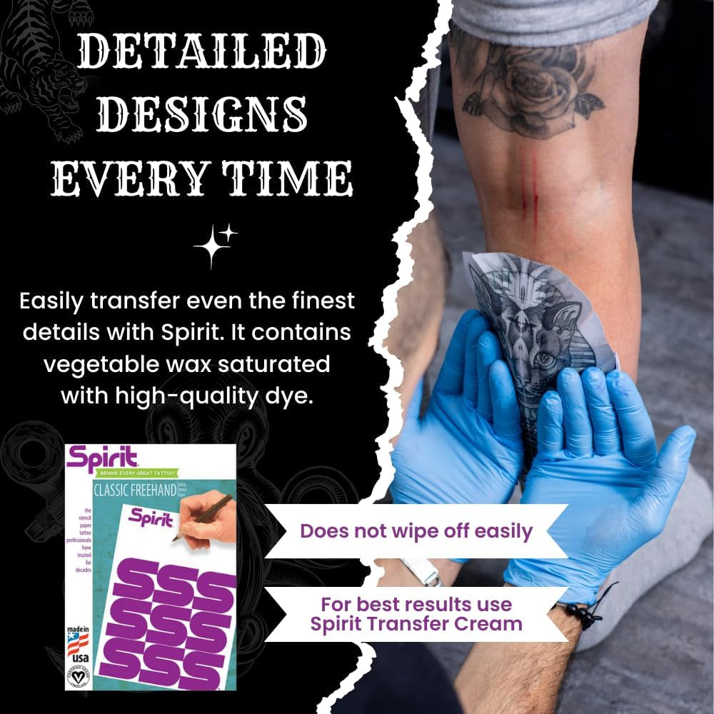 ® Classic Freehand Tattoo Stencil Transfer Paper, 8.5" X 11" (100 Sheets), Certified Vegan, Proudly Made in the USA