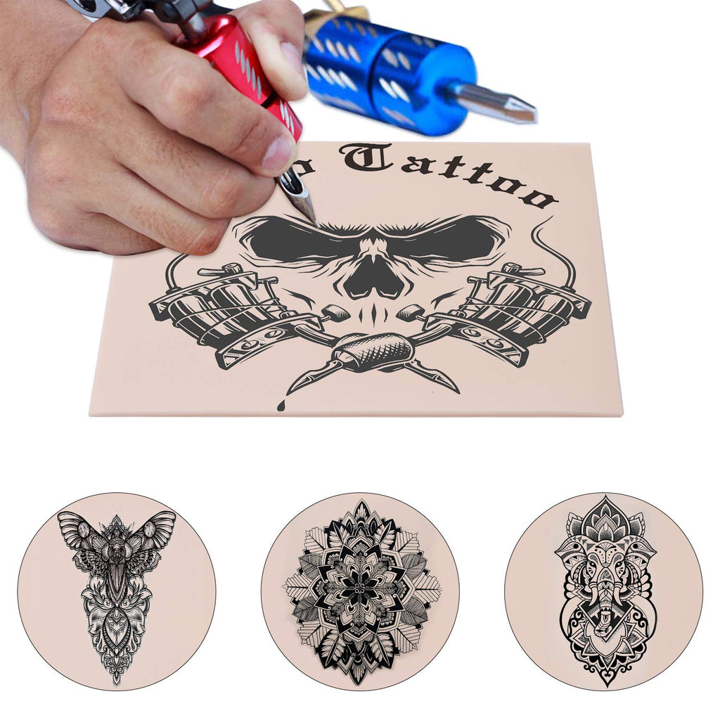 Blank Tattoo Skin,  10Pcs 8X6In Double Sided Fake Eyebrow Tattoo Practice Skins for Beginners and Experienced Artists (Rubber Type)