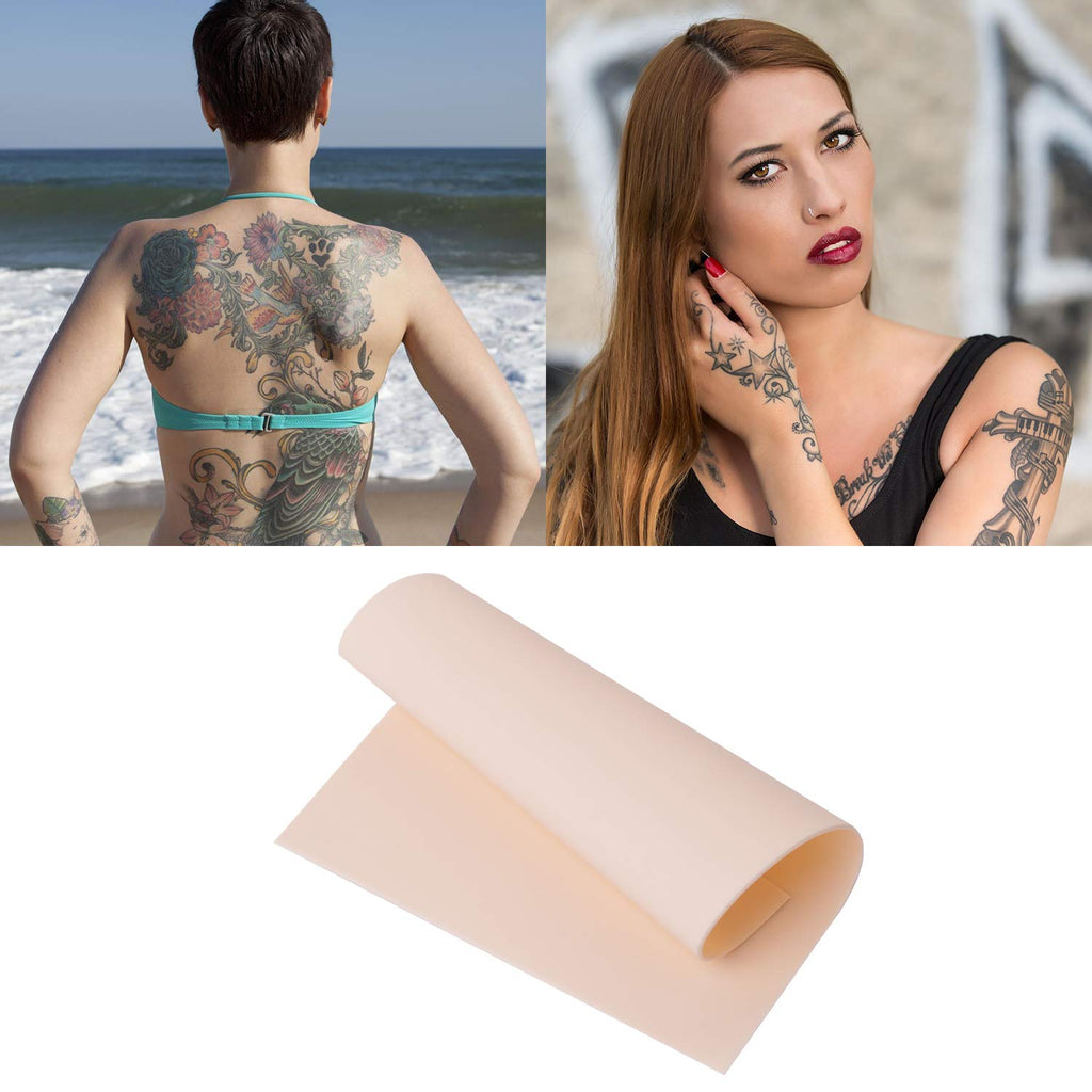 Blank Tattoo Skin,  10Pcs 8X6In Double Sided Fake Eyebrow Tattoo Practice Skins for Beginners and Experienced Artists (Rubber Type)