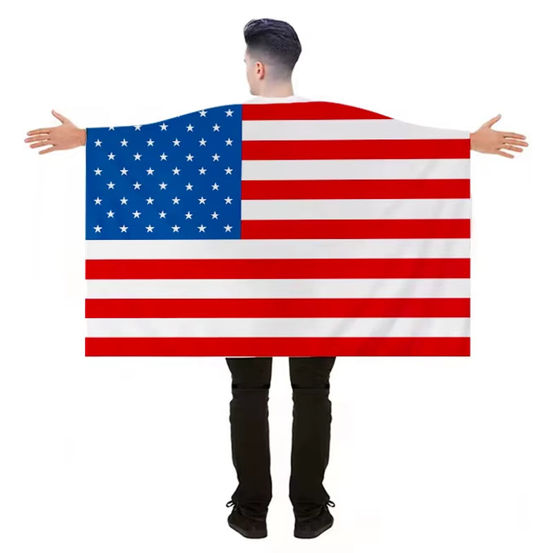 American Flag Custom for Flag 3*5Ft Eco-Friendly Durable Polyester Shawl Flag for Football Match & Outdoor Sports Events