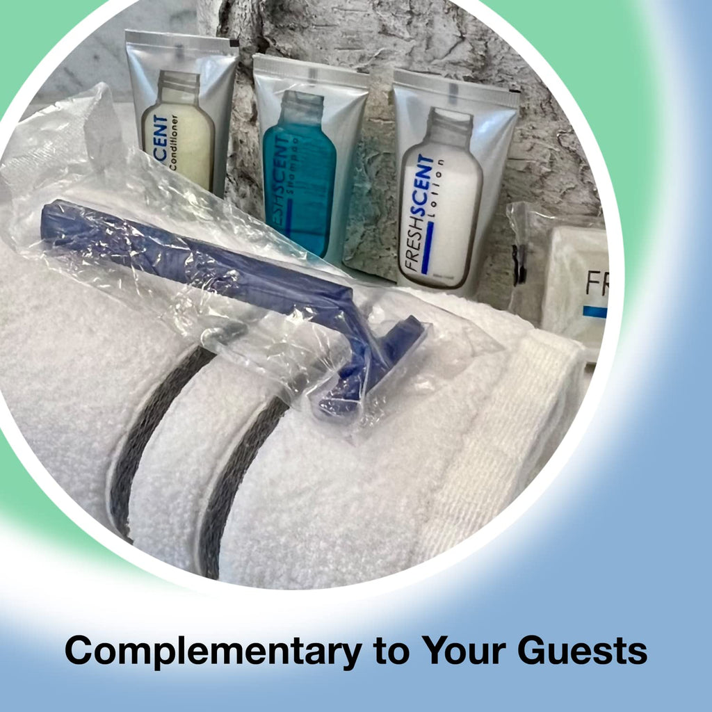 (144 Pack) Individually Wrapped Twin Blade Razors with Clear Safety Cap, Disposable, Bulk Packed, Sold by the Case. Unisex.