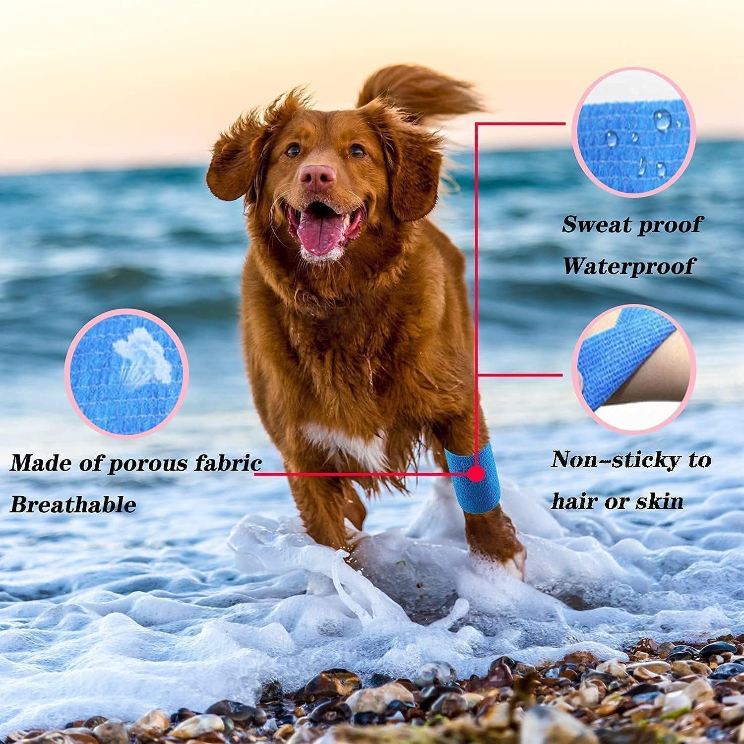 30 Pack 2 Inch X 5 Yards Self Adhesive Bandage Assorted Color Breathable Cohesive Bandage Wrap Rolls Elastic Self-Adherent Tape for Stretch Athletic, Sports, Wrist, Ankle